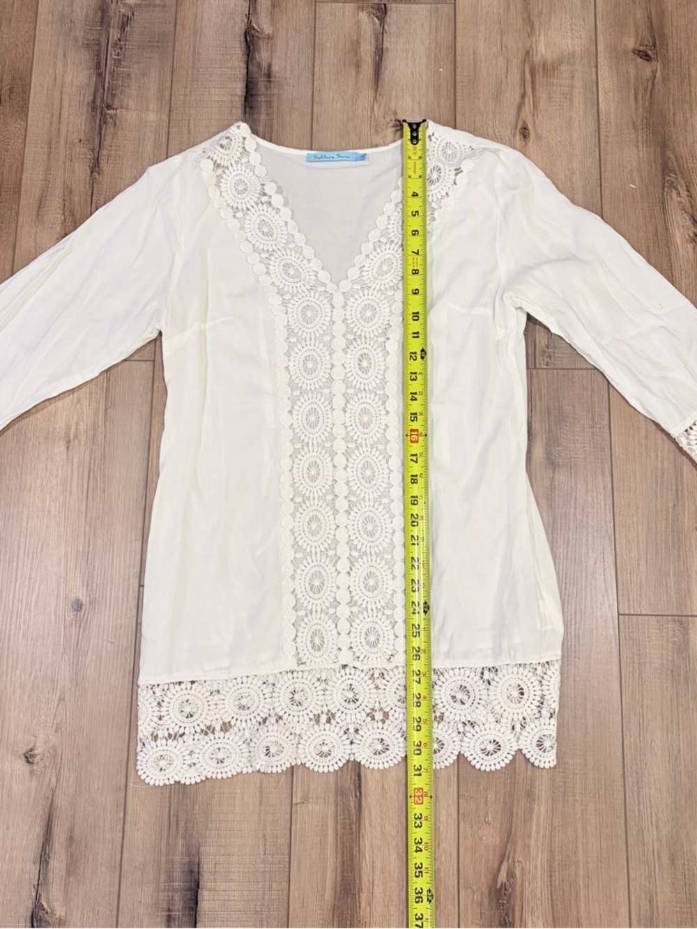 Solitaire Swim Cover Up Boho Chic Coastal Lace L White Resort Coquette Romantic - Picture 7 of 10
